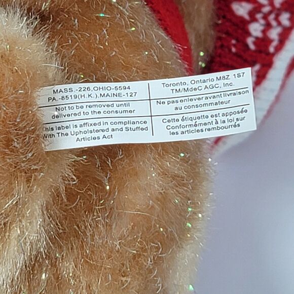 Christmas Bear Plush American Greetings Card Holder Stuffed Animal Magnet Paws - Picture 8 of 13